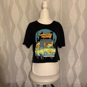 Cropped raw hem shirt